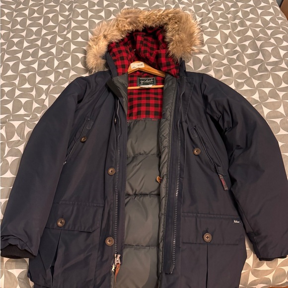 Woolrich Navy Blue Parka with Fur Hood - Picture 2 of 13